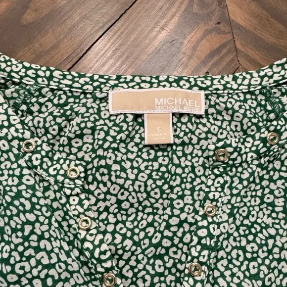 Green & White MICHAEL Michael Kors Blouse, Small - Picture 3 of 6
